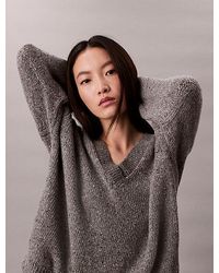 Calvin Klein - Grove Relaxte Trui Met V-Hals - Lyst