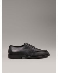 Calvin Klein - Leather Apron Toe Lace-Up Shoes - Lyst