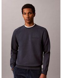 Calvin Klein - Cotton Fleece Embossed Sweatshirt - Lyst