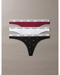 Calvin Klein - 3 Pack Low Rise Thongs Icon Logo - Lyst