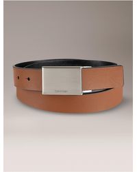 Calvin Klein - Ck Logo Swivel Plaque Belt - Lyst