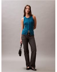 Calvin Klein - Calvin Klein Smooth Cotton Rib Sweater Tank - Lyst