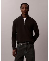 Calvin Klein - Premium Cotton Quarter Zip Jumper - Lyst