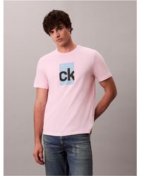 Calvin Klein - Calvin Klein Monogram Logo Center Box Graphic Classic T-Shirt - Lyst