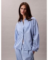 Calvin Klein - Cotton Poplin Pyjama Button Up Shirt - Lyst