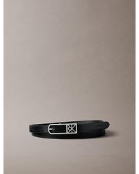 Calvin Klein - Slim Emblem Logo Buckle Belt - Lyst