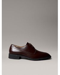 Calvin Klein - Derby-Schnürschuhe Aus Leder Mit Mandelförmiger Spitze - Lyst