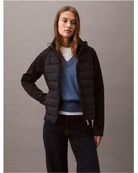 Calvin Klein - Mixed Media Puffer Jacket - Lyst