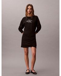 Calvin Klein - Jeans French Terry Monologo Sweatshirt Dress - Lyst