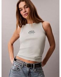 Calvin Klein - Jeans Slim Ribbed Cotton Tank Top - Lyst