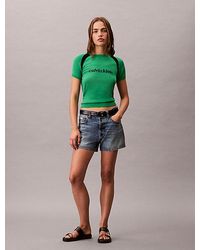 Calvin Klein - Slim T-Shirt Met Contrasterend Grafisch Logo - Lyst