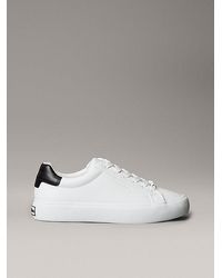 Calvin Klein - Smooth Leather Embossed Logo Trainers - Lyst