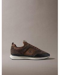 Calvin Klein - Suede Signature Logo Runner Trainers - Lyst