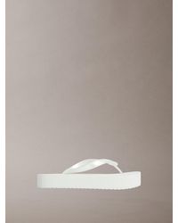 Calvin Klein - Pearlised Platform Flip Flops - Lyst