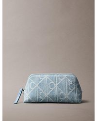 Calvin Klein - Denim Allover Emblem Logo Beauty Case - Lyst