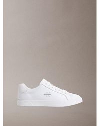 Calvin Klein - Leather Signature Logo Trainers - Lyst