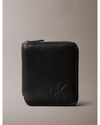 Calvin Klein - Leren Bifold Portemonnee Met Rits - Lyst