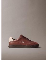 Calvin Klein - Leather Signature Logo Trainers - Lyst