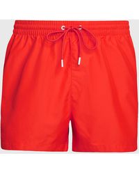 Calvin Klein - Short Drawstring Swim Shorts - Logo Tape - Lyst
