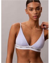 Calvin Klein - Icon Cotton Modal Script Triangle Bra - Lyst