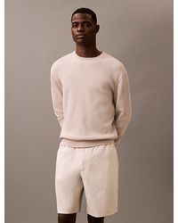 Calvin Klein - Strukturierter Rundhalspullover Aus Baumwolle - Lyst