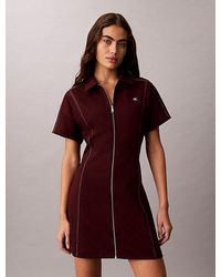 Calvin Klein - Jeans Milano Jersey Zip Through Mini Dress - Lyst