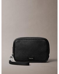 Calvin Klein - Embossed Woven Zip Pouch - Lyst