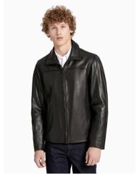 ck men's leather jacket