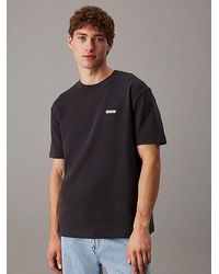 Calvin Klein - Camiseta de algodón elástico con insignia - Lyst