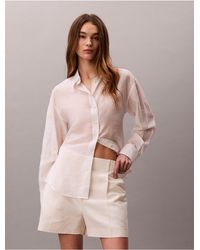 Calvin Klein - Calvin Klein Voile Classic Button-Down Shirt - Lyst