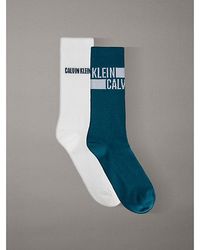 Calvin Klein - Jeans 2 Pack Logo Band Crew Socks - Lyst