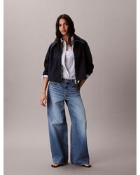 Calvin Klein - Tech Denim Zip-Up Jacket - Lyst