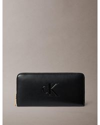 Calvin Klein - Embossed Monogram Long Zip Wallet - Lyst