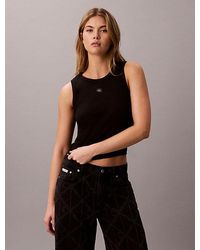 Calvin Klein - Jeans Ribbed Cotton Tank Top - Lyst