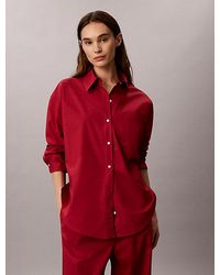 Calvin Klein - Relaxed Button Down Pyjama Shirt Icon Cotton Poplin - Lyst