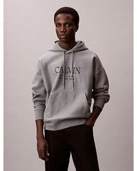 Calvin Klein - Premium Fleece Calvin Graphic Hoodie - Lyst