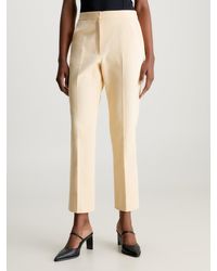 Calvin Klein - Pantalon longueur cheville slim en gabardine - Lyst