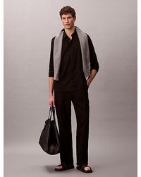Calvin Klein - Solid Linen Blend Classic Shirt - Lyst