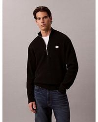 Calvin Klein - Jeans Waffle Cotton Half Zip Jumper - Lyst