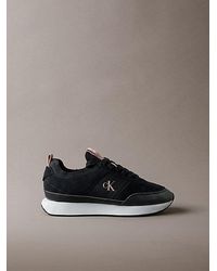 Calvin Klein - Suede Signature Logo Runner Trainers - Lyst