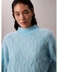 Calvin Klein - Brushed Alpaca Blend Printed Turtleneck Jumper - Lyst