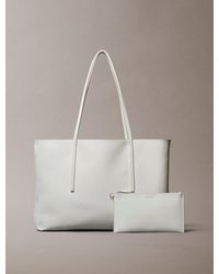 Calvin Klein - Coated Emblem Logo Tote Bag With Pouch - Lyst