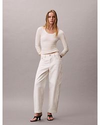 Calvin Klein - Ribbed Modal Long Sleeve T-Shirt - Lyst