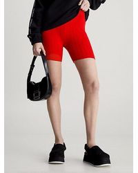 Calvin Klein - Shorts aus weichem geripptem Lyocell - Lyst