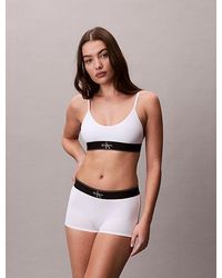 Calvin Klein - Unlined Bralette Graphic Monogram Microfibre Stretch - Lyst