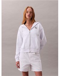 Calvin Klein - Monogram Zip Up Hoodie - Lyst