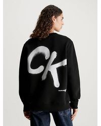 Calvin Klein - Sweatshirt Met Sprayprint En Logo - Lyst