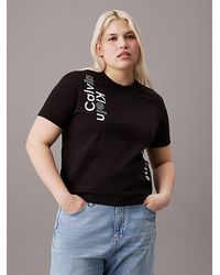 Calvin Klein - Grote Maat T-shirt Met Multi-logo - Lyst