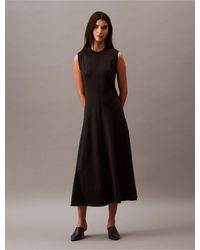 Calvin Klein - Cotton Jersey A-line Midi Dress - Lyst