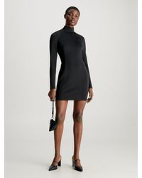 Calvin Klein - Stretch Knit Long Sleeve Dress - Lyst
